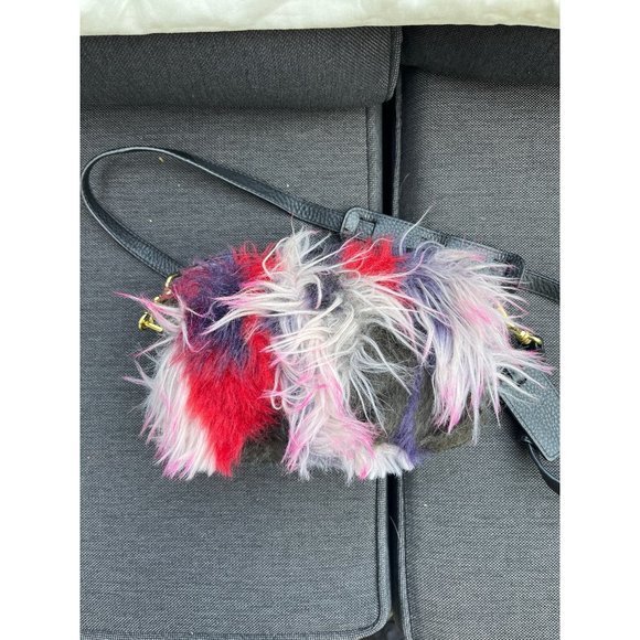 UGG Janey Patchwork Leather Crossbody with Colorful Faux Fur 1093560 - Picture 5 of 10